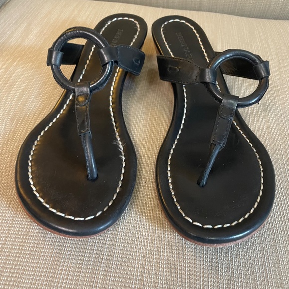 Bernardo Leather, Black, Wedge Sandals, sz 7.5 - Picture 2 of 7